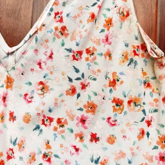 Amanda Uprichard 100% Silk Cami Tank Top Tie Shoulder Floral Romantic Sz XS - Picture 5 of 14